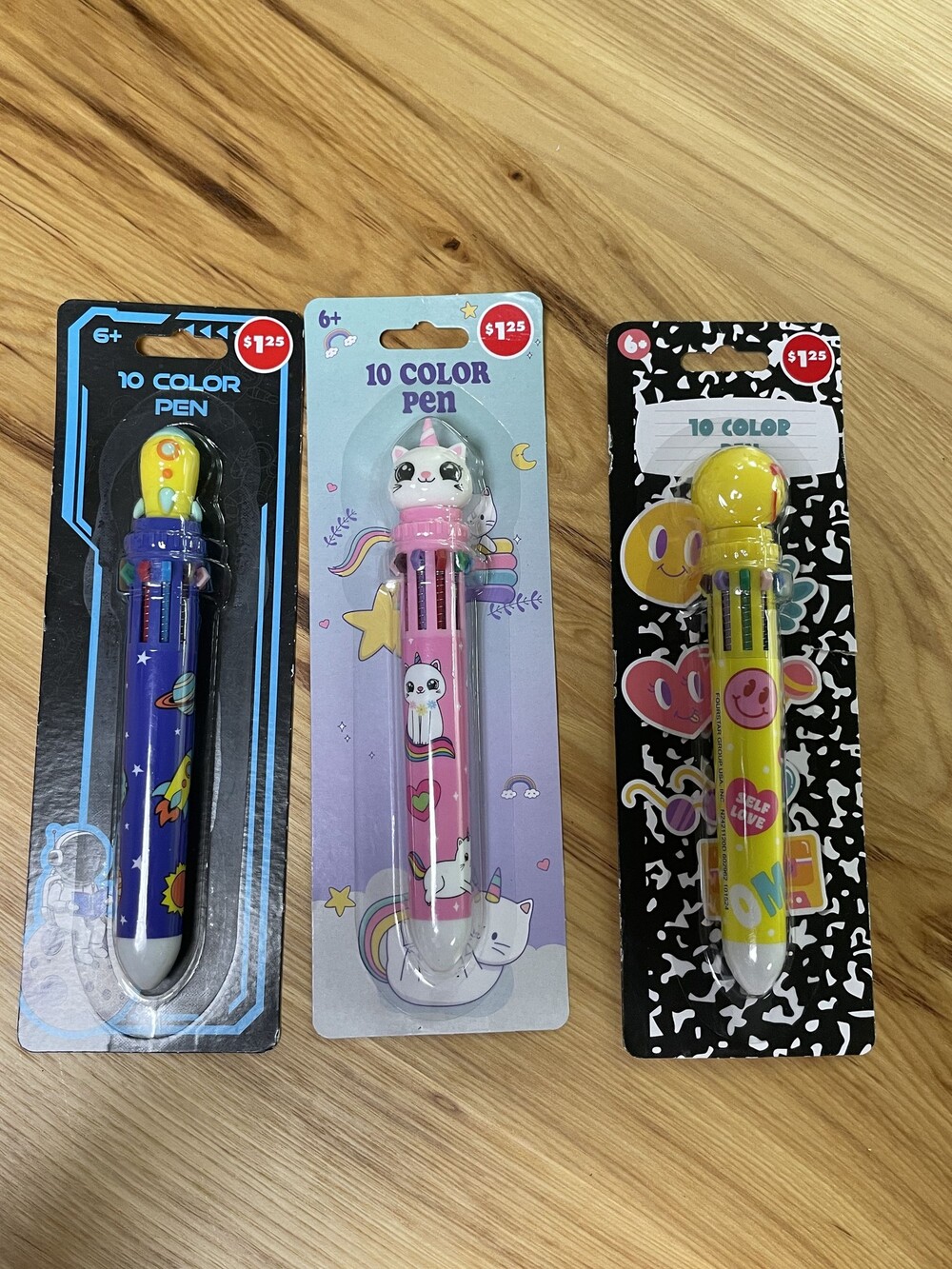 10 Color Pen Multi Color Ballpoint Pen Retractable Kids Set of 3